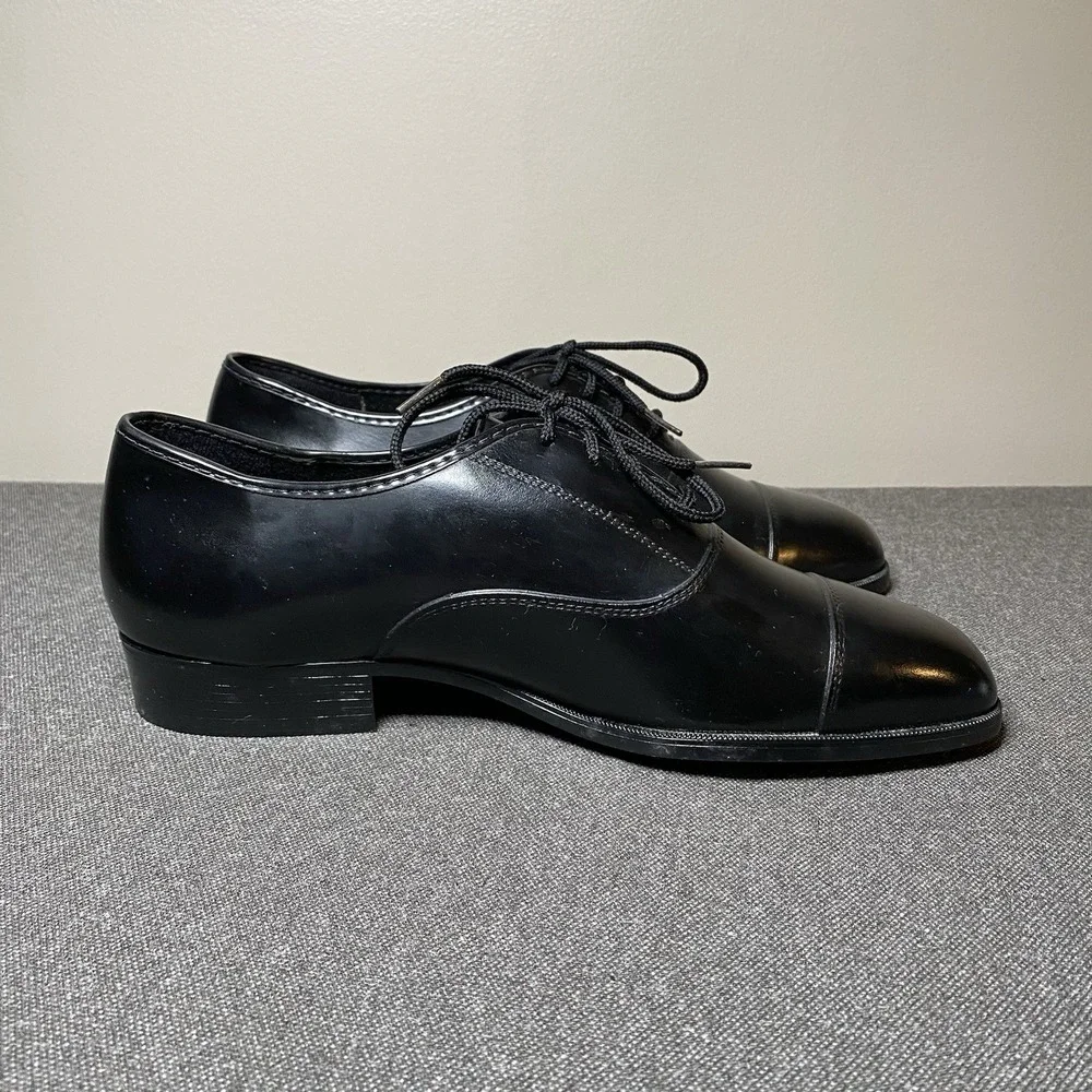 Vintage JB Cap Toe Derby Dress Shoe 8.5W Black USA